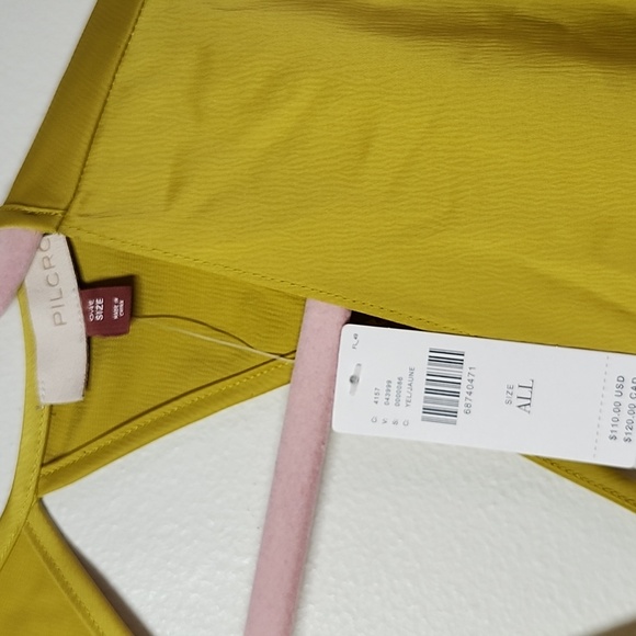 Anthropologie Pilcro Open Cross-back Kimono Golden Yellow Kaftan Front Tie O/S - Picture 5 of 14